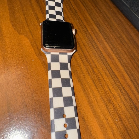 Apple Watch with Black and White Checkered Band - Picture 2 of 3